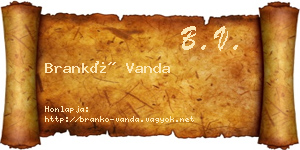 Brankó Vanda névjegykártya